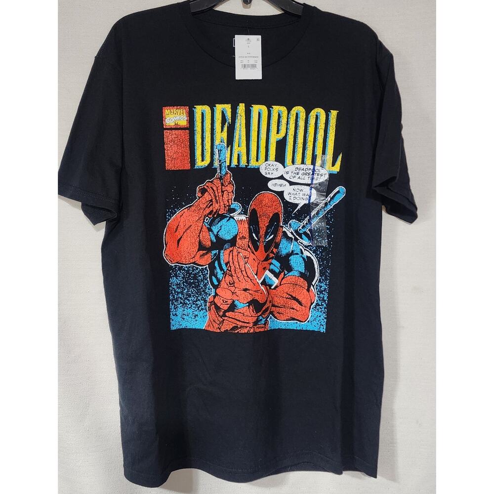 Deadpool shirt men's Large shirt -faded graphic